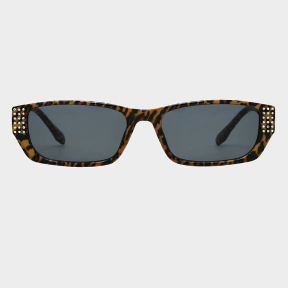 Betsey Johnson  Smoke Rectangular Ladies Sunglasses
